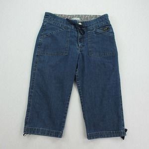 Lee Cropped Denim Jeans Womens SZ 10P Petite Medium Wash High Rise Waist Stretch